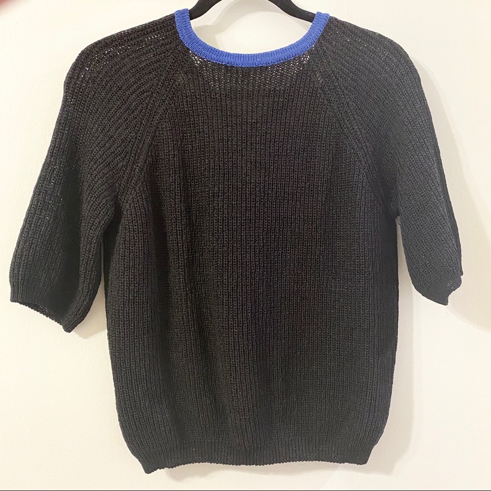 LAP Knit Short Sleeve Top Black Size Small - Picture 7 of 7